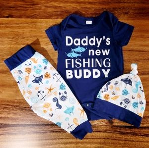 Baby  Fishing Onesie Set 3-6 months